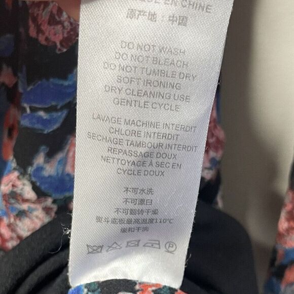 IRO Dress Womens 32 US 0 Silk Faux Wrap Mini Black-Red Floral - Picture 10 of 11